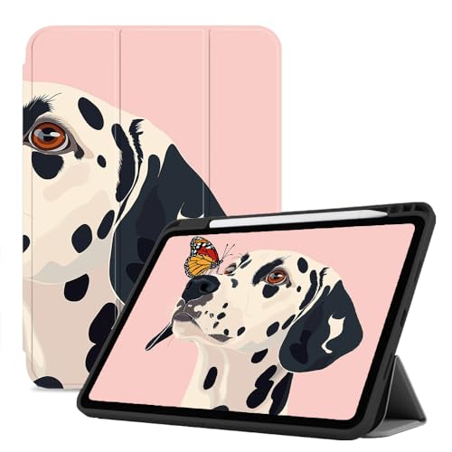 Hülle Für Ipad 9/8/7 (10,2 Zoll, 2021/2020/2019), Automatischer Wake/Sleep-Funktion Dreifach Faltbar Mit Stifthalter, Für Ipad 9/8/7, Süßes Dalmatiner-Porträt von CAEITLRSO