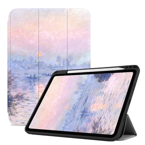 Hülle Für Ipad 9./8./7. Generation Hülle 10,2 Zoll Trifold Cover Mit Stifthalter Auto Sleep/Wake Stand Smart Cases Für Ipad 7/8/9 (2021/2020/2019) – Monets Ölgemälde von CAEITLRSO