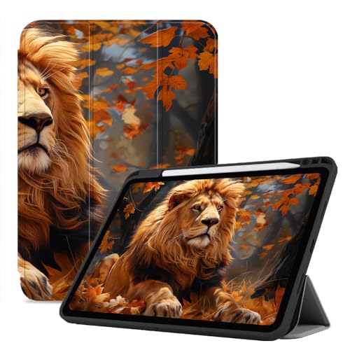Hülle Für Ipad Der 10. Generation, 2022–10,9 Zoll, Ipad-Hülle Mit Dreifach Faltbarem Ständer, Schlankes Smart Cover – Automatische Schlaf-/Wachfunktion, Löwe Mit Goldener Mähne von CAEITLRSO
