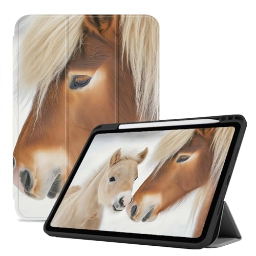Hülle Für Ipad Der 10. Generation, 2022–10,9 Zoll, Ipad-Hülle Mit Dreifach Faltbarem Ständer, Schlankes Smart Cover – Automatische Schlaf-/Wachfunktion, Süßes Pony Und Mama von CAEITLRSO