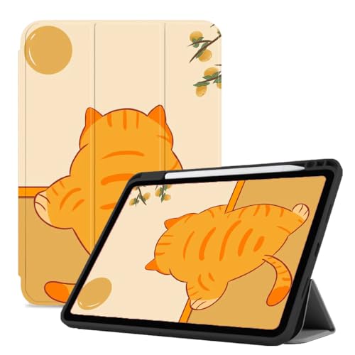 Hülle Für Ipad Mini 6, 2021 8,3 Zoll Hülle Mit Stifthalter, Unterstützt Automatisches Ruhen/Aufwachen, Weiche TPU-Rückseite Als Schutzhülle Für Ipad Mini 6. (2021) – Orange Katze Kle von CAEITLRSO
