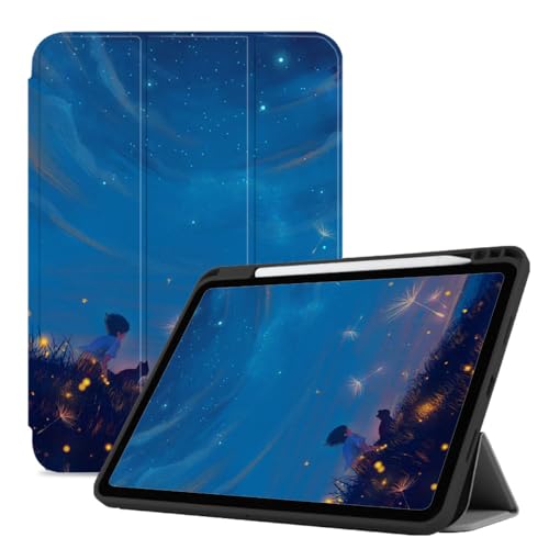 Hülle Für Ipad Pro 12,9 Zoll 6./5./4. Generation, Schutzhülle Für Ipad Pro 12,9" 2022 2021 2020, Tablet-Hülle Mit Automatischem Ruhe-/Aufwachmodus + Stifthalter - Junge Und Katze Schaue von CAEITLRSO