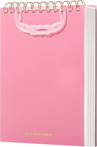 CAGIE Top Spiral Notizbuch Block Binding Oben 300 Seiten Hardcover Steno Blöcke, Notebook Spirale, College Ruled Wasserfester Stenoblock für Arbeit Schule Büro Business, 7 „x 10“, Rosa von CAGIE