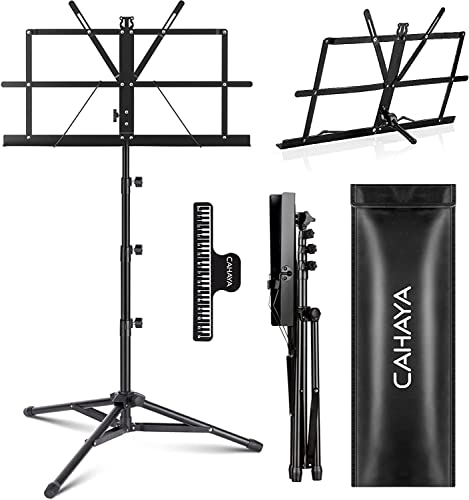 CAHAYA 2 in 1 Dual Use Klappbarer Notenständer & Desktop Buchständer Höhere Version Leichtgewichtig Tragbar Verstellbar mit Tragetasche, Metall Notenständer mit Notenklammerhalter CY0305 CAHAYA 2 in 1 Dual Use Klappbarer Notenständer & Desktop Buchständer Höhere Version Leichtgewichtig Tragbar Verstellbar mit Tragetasche, Metall Notenständer mit Notenklammerhalter CY0305 von CAHAYA
