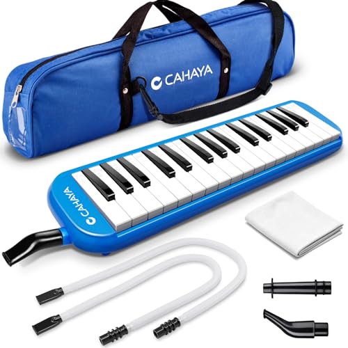 CAHAYA 32 Tasten Melodica für Kinder Melodica Instrument mit Tragetasche geeignet für Anfänger Studenten, musikalisches Geschenk für Jungen und Mädchen, Blau CY0050-2 von CAHAYA