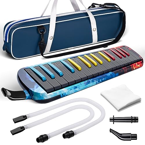 CAHAYA 32 Tasten Melodica für Kinder Melodica Instrument mit Tragetasche geeignet für Anfänger Studenten, musikalisches Geschenk für Jungen und Mädchen, Bunt, CY0347 von CAHAYA