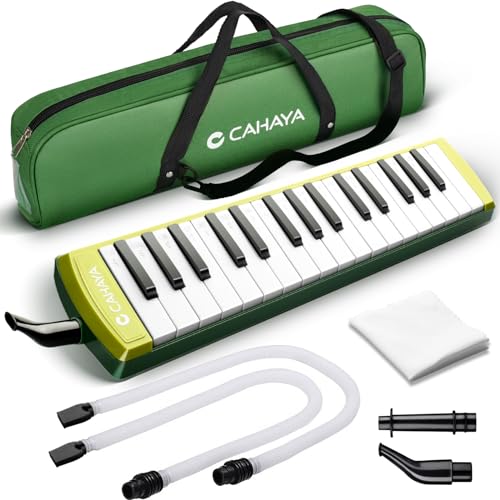 CAHAYA 32 Tasten Melodica für Kinder Melodica Instrument mit Tragetasche geeignet für Anfänger Studenten, musikalisches Geschenk für Jungen und Mädchen, Grün CY0356 von CAHAYA