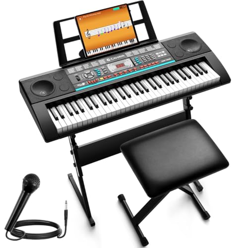 CAHAYA 61 Tasten Keyboard Piano Kit - Tragbare Keyboard E-Piano für Anfänger mit 128 Klängen, 60 Demonstrationsstück, 3 Unterrichtsmodi - Digital Piano mit klavierhocker, Keyboardständer, 1 Mikrofon CAHAYA 61 Tasten Keyboard Piano Kit - Tragbare Keyboard E-Piano für Anfänger mit 128 Klängen, 60 Demonstrationsstück, 3 Unterrichtsmodi - Digital Piano mit klavierhocker, Keyboardständer, 1 Mikrofon von CAHAYA