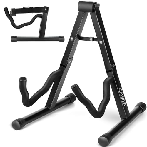 CAHAYA Gitarrenständer A-Frame faltbarer Gitarrenhalter stabil und tragbar Universeller Gitarrenständer aus Metall Passend für fast alle Gitarren CY0251 CAHAYA Gitarrenständer A-Frame faltbarer Gitarrenhalter stabil und tragbar Universeller Gitarrenständer aus Metall Passend für fast alle Gitarren CY0251 von CAHAYA
