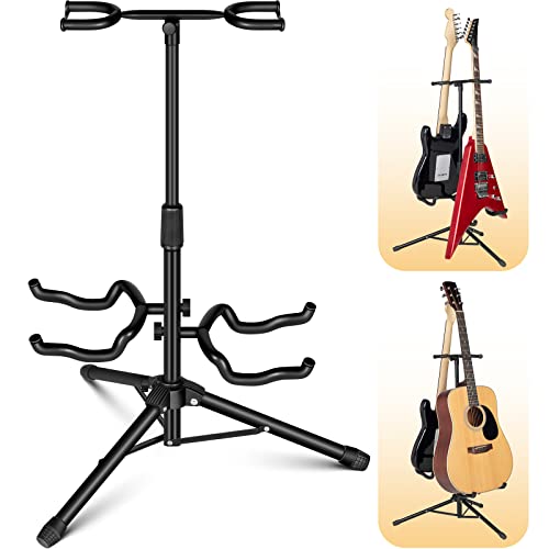 CAHAYA Gitarrenständer Boden für 2 Instrumente mit Halshalterung Verstellbarer klappbarer Universal-Stativ Gitarrenständer für Akustische E-Gitarre Bass Banjos CY0321 CAHAYA Gitarrenständer Boden für 2 Instrumente mit Halshalterung Verstellbarer klappbarer Universal-Stativ Gitarrenständer für Akustische E-Gitarre Bass Banjos CY0321 von CAHAYA