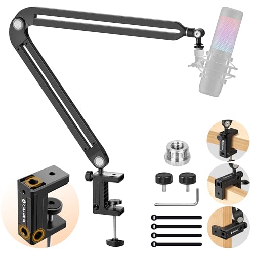 CAHAYA Mikrofonarm Boom Arm Professionelle - Vollständig Einstellbares Mikrofonständer mit Breiter Basis, 3/8" bis 5/8" Adapter Mic - Kompatibel mit HyperX, Blue Yeti, QuadCast - CY00380-1 CAHAYA Mikrofonarm Boom Arm Professionelle - Vollständig Einstellbares Mikrofonständer mit Breiter Basis, 3/8" bis 5/8" Adapter Mic - Kompatibel mit HyperX, Blue Yeti, QuadCast - CY00380-1 von CAHAYA