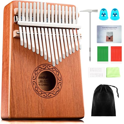 Kalimba 17-Schlüssel Daumenklavier für Kinder Anfänger: Cahaya Finger Klavier Kalimba Instrument mit Tasten Stimmhammer und Aufkleber, Tragbares Thumb Piano Geschenk für Erwachsene CY0338 von CAHAYA