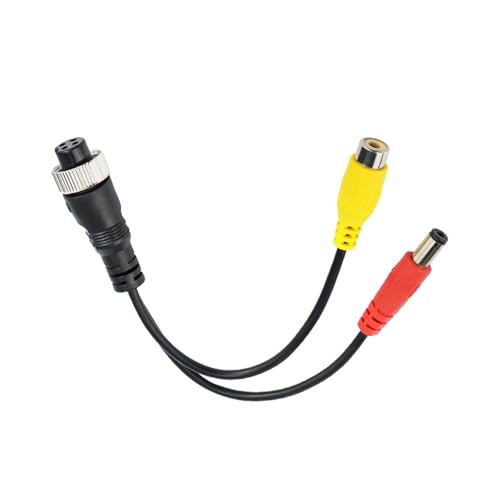 Auto Rückfahrkamera 4-poliger Head-Stecker/Buchse Auf RCA AV/Buchse DC Mehrfachkabel-Steckeradapter-Konverter Für Den Rückfahrkamera-Monitor Im Auto Rückfahrkameras(4PinM-RCAw-DCm) von CAIDIS