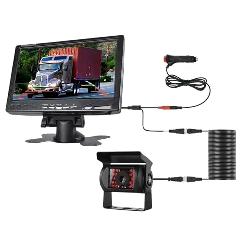 Auto Rückfahrkamera 7 Inch Infrarot Nachtsicht LKW Rückansicht Kamera Mit Monitor 1024 * 600 Display 9-36V Universal Rückfahrkameras(10M Cable) von CAIDIS
