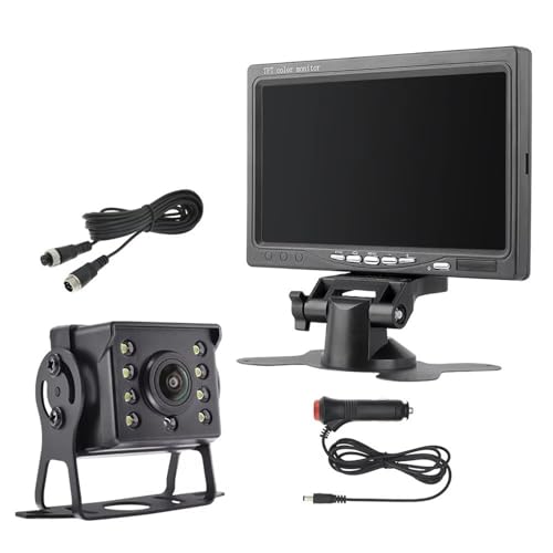 Auto Rückfahrkamera 7-Zoll-LKW-Monitor-Kit 24 V AHD 1080P Rückansicht/Frontkamera Wasserdicht IP68 Für Anhänger/Wohnmobil-Parkplatz Rückfahrkameras(700DH-CL-MBUSD-6M) von CAIDIS