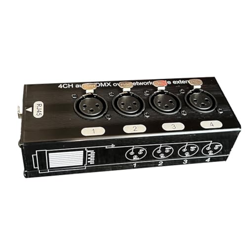 CAIONPLE 1 Stück 4-Kanal-3-Pin-XLR-Audio- und -Über-Netzwerk-Kabel-Extender, DMX512-Netzwerk-Signal-Extender, Weiblich, Langlebig, Einfache Installation von CAIONPLE
