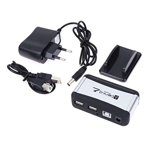 CAIONPLE Eu Stecker Externer Hub 7 USB 2.0 Anschluesse Mit Multi-Sockel Strom Versorgungsschlitz Fuer Notizbuch Pc von CAIONPLE
