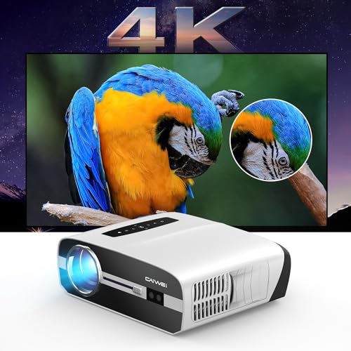 [1500 ANSI] Beamer 4K Tageslicht Tauglich Smart Beamer mit Autofokus Hdmi 2.1 WiFi6 Bluetooth 4K Projector mit Netflix Android TV DSP Sound LCD LED Full HD Beamer 300 Zoll Bild von CAIWEI