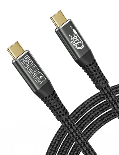 CAKOBLE USB C Kabel auf USB C,USB4 Kabel mit Thunderbolt 4 Kabel, 40 Gbps Datenübertragung,240W 48V/5A Schnellladekabel,8K @ 60Hz Videokabel für MacBook,Docking Station,SSD,Monitor 1.5m von CAKOBLE
