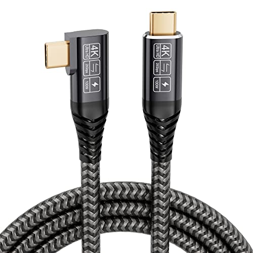 CAKOBLE USB C auf USB C Kabel 1M, 20Gbps USB C 90 Grad USB 3.2 Gen2×2 Ladekabel USB C 4K@60Hz Videoübertragung, 100W Rechtwinklig USB- C Kabel für MacBook Pro, Samsung Galaxy, xiaomi von CAKOBLE