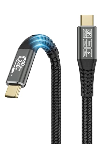 CAKOBLE usb 4 kabel 1m, mit thunderbolt 4 kabel,Kompatibel mit thunderbolt 3 kabel Unterstützt 8K HD Display, 40 Gbit/s Datentransfer, 240W USB-C auf USB-C Ladekabel,Laptops, Hub, Docking-Station von CAKOBLE
