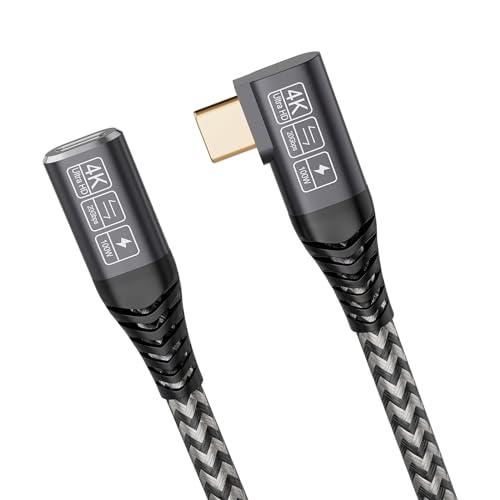 CAKOBLE usb c verlängerung 0,5m 20Gbps 100W/5A,USB C Kabel Verlängerung Unterstützt USB 3.2 Gen2， USB 3.1, USB 3.0, 4K @ 60Hz Kompatibel USB C Hub/USB C ladegerät usb c verlängerung 90 grad von CAKOBLE