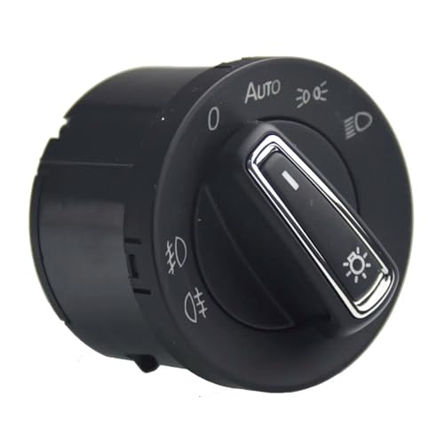 Lichtschalter Scheinwerfer Kompatibel Mit Skoda Für Octavia 2015 Für Superb 2016 Chrom Auto Scheinwerfer Schalter Kopf Licht Nebel Lampe Scheinwerfer Schalter 5GG 941 431(MQB) von CAKYSE