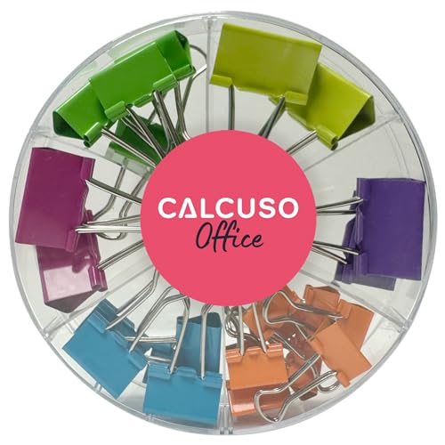 CALCUSO Büromaterial: Farbig sortierte belastbare Vielzweckklammern für den Schul-/Bürobedarf, 26 Stück, 6 Farben von CALCUSO