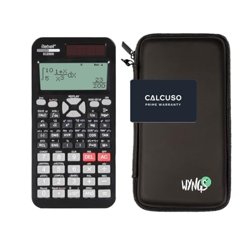 CALCUSO Sparpaket: RebellSC2080S technisch-wissenschaftlicher Taschenrechner + WYNGS Schutztasche schwarz + Erweiterte Garantie von CALCUSO