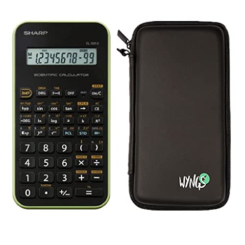 CALCUSO Sparpaket: Sharp EL 501X Grün Schulrechner + WYNGS Schutztasche schwarz + Erweiterte Garantie von CALCUSO von CALCUSO