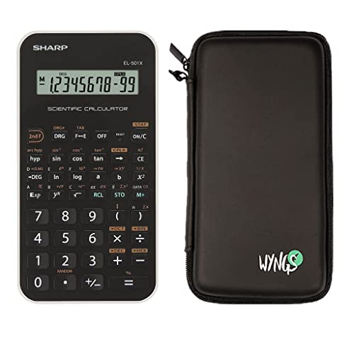 CALCUSO Sparpaket: Sharp EL 501X Weiß Schulrechner + WYNGS Schutztasche schwarz + Erweiterte Garantie von CALCUSO von CALCUSO
