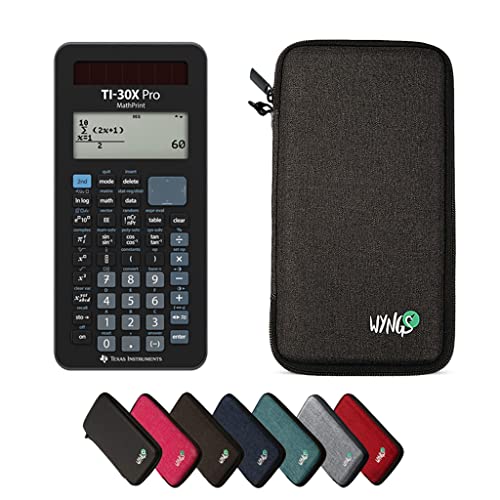 TI-30X Pro MathPrint inklusive Schutztasche von WYNGS in Dunkelgrau - Basic Set von CALCUSO
