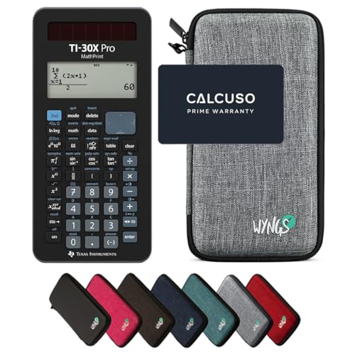 TI-30X Pro MathPrint inklusive Schutztasche von WYNGS in Hellgrau - Basic Set von CALCUSO