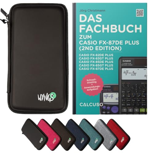 CALCUSO Standard Zubehör Set kompatibel mit Casio FX 87 DE Plus 2nd Edition wissenschaftlich-technischer Rechner: WYNGS Schutztasche schwarz + CALCUSO Fachbuch von CALCUSO