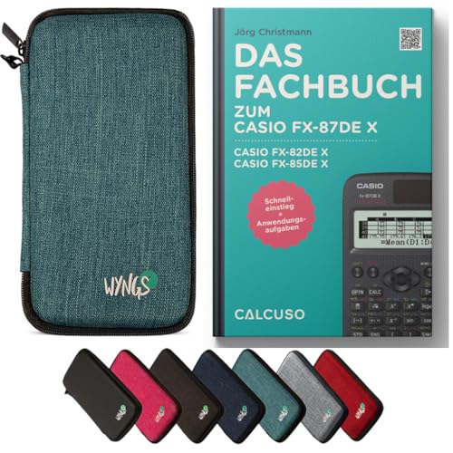 CALCUSO Standard Zubehör Set kompatibel mit Casio FX-87DE X wissenschaftlicher ClassWiz Rechner: WYNGS Schutztasche türkis + CALCUSO Fachbuch von CALCUSO