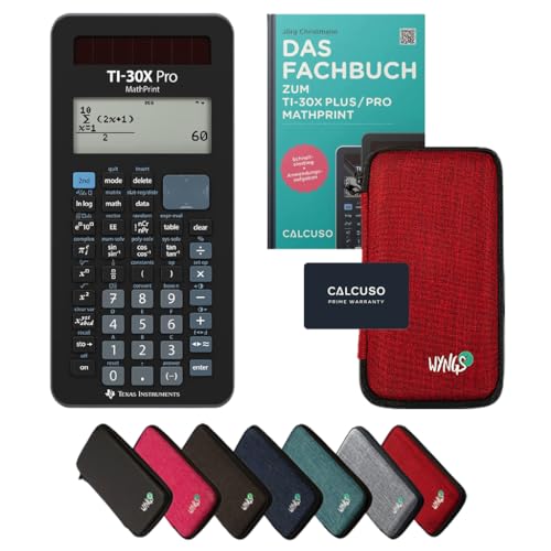 ﻿CALCUSO Standardpaket Rot mit Taschenrechner TI-30X Pro Mathprint von CALCUSO