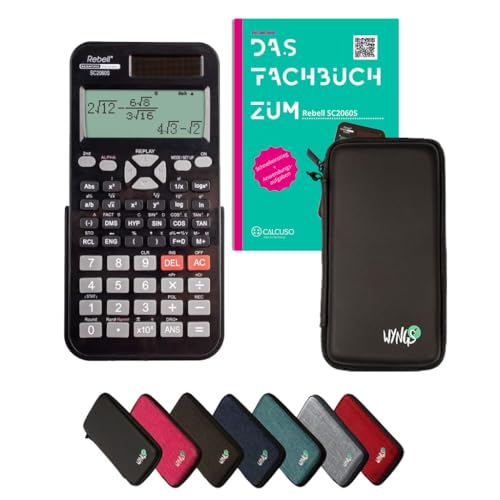 CALCUSO Standardpaket: RebellSC2060S technisch-wissenschaftlicher Taschenrechner + WYNGS Schutztasche schwarz + Fachbuch von CALCUSO + Erweiterte Garantie von CALCUSO