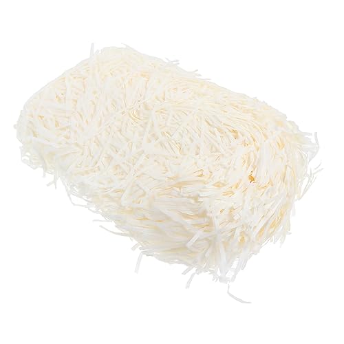 CALLARON 1 Packungskarton Geschredderter Bast geschenkverpackung verpackung geschenkpaket dekoratives Füllpapier zerknittertes Konfettipapier Papierfaden gefaltetes Filament Beige von CALLARON