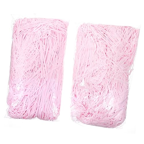 CALLARON 2 Gefüllter Bast Geschreddertes Papier Selber Machen Füllmaterial Selber Machen Zerknitterter Papierfetzen Füllpapier Selber Machen Konfetti-füller- Rosa von CALLARON