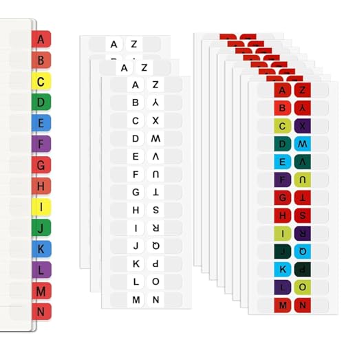 260er Register A-Z, Index Tabs Selbstklebende, Kleine Kleberegister, Alphabetische Registerregister Durchsichtig Etikettenaufkleber, Wasserdicht Register-Indexstreifen für Notizbuch von CALLYSONIC