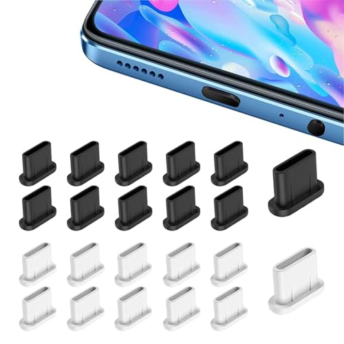 CALLYSONIC 20 Stück USB C Staubschutz Stöpsel, Silikon Staub Schützt, Handy USB C Schutz Staubstecker, für Meiste Typ-C Handy Tablet, USB C Schutzkappe, Kompatibel mit iPhone 16 Pro Max, Samsung CALLYSONIC 20 Stück USB C Staubschutz Stöpsel, Silikon Staub Schützt, Handy USB C Schutz Staubstecker, für Meiste Typ-C Handy Tablet, USB C Schutzkappe, Kompatibel mit iPhone 16 Pro Max, Samsung von CALLYSONIC
