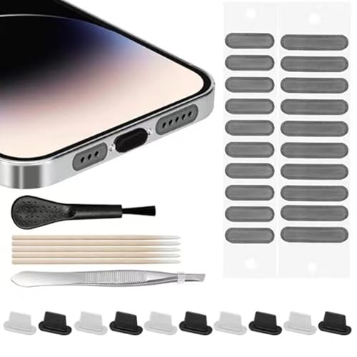 CALLYSONIC 37 Stück Handy Staubschutz Set, Staubschutz für iPhone, USB C Reinigungsset, Schutz für iPhone USB-C und Lautsprecher, Telefon-Lautsprecher-Reinigungswerkzeug, Gummistopfen CALLYSONIC 37 Stück Handy Staubschutz Set, Staubschutz für iPhone, USB C Reinigungsset, Schutz für iPhone USB-C und Lautsprecher, Telefon-Lautsprecher-Reinigungswerkzeug, Gummistopfen von CALLYSONIC