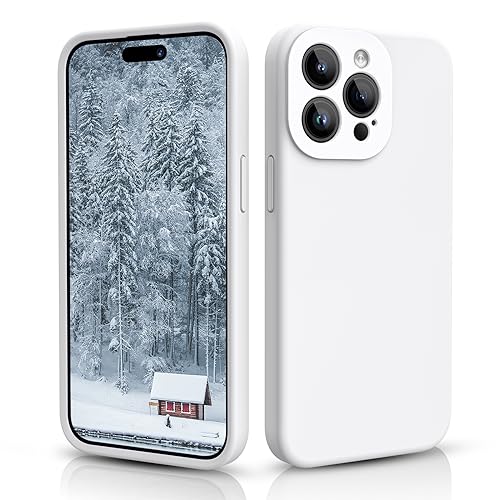 CALOOP Flüssige Silikonhülle für iPhone 15 Pro Max Hülle, individueller Schutz für jedes Objektiv, Ganzkörperbedeckt, verdicktes Gummi, stoßfeste Handyhülle, 17 cm (6,7 Zoll) (weiß) von CALOOP