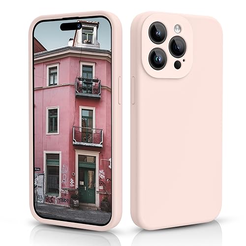 CALOOP Slim-Fit Schutzhülle für iPhone 15 Pro Max, weiches Flüssigsilikon, stabiler, harter Rahmen, stoßfeste Abdeckung mit kratzfestem Mikrofaserfutter, vollständiger Schutz für Bildschirm und von CALOOP