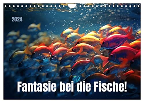 Fantasie bei die Fische! (Wandkalender 2024 DIN A4 quer), CALVENDO Monatskalender: Buntes Leben unter der Oberfläche der Fantasie (CALVENDO Tiere) von CALVENDO