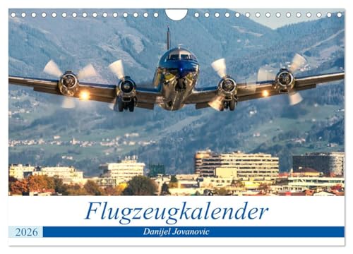 Flugzeugkalender (Wandkalender 2026 DIN A4 quer), CALVENDO Monatskalender von CALVENDO
