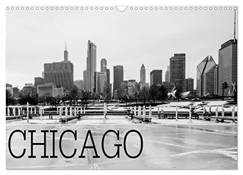 Icy Chicago (Wandkalender 2024 DIN A3 quer), CALVENDO Monatskalender von CALVENDO