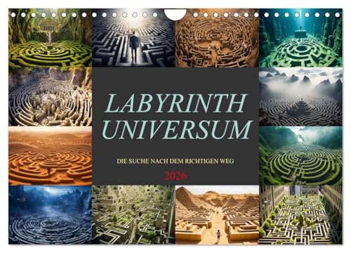 Labyrinth Universum (Wandkalender 2026 DIN A4 quer), CALVENDO Monatskalender von CALVENDO