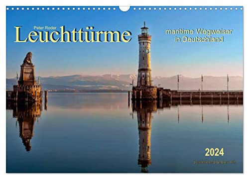 Leuchttürme - maritime Wegweiser in Deutschland (Wandkalender 2024 DIN A3 quer), CALVENDO Monatskalender von CALVENDO