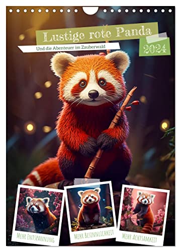 Lustige rote Panda (Wandkalender 2024 DIN A4 hoch), CALVENDO Monatskalender von CALVENDO